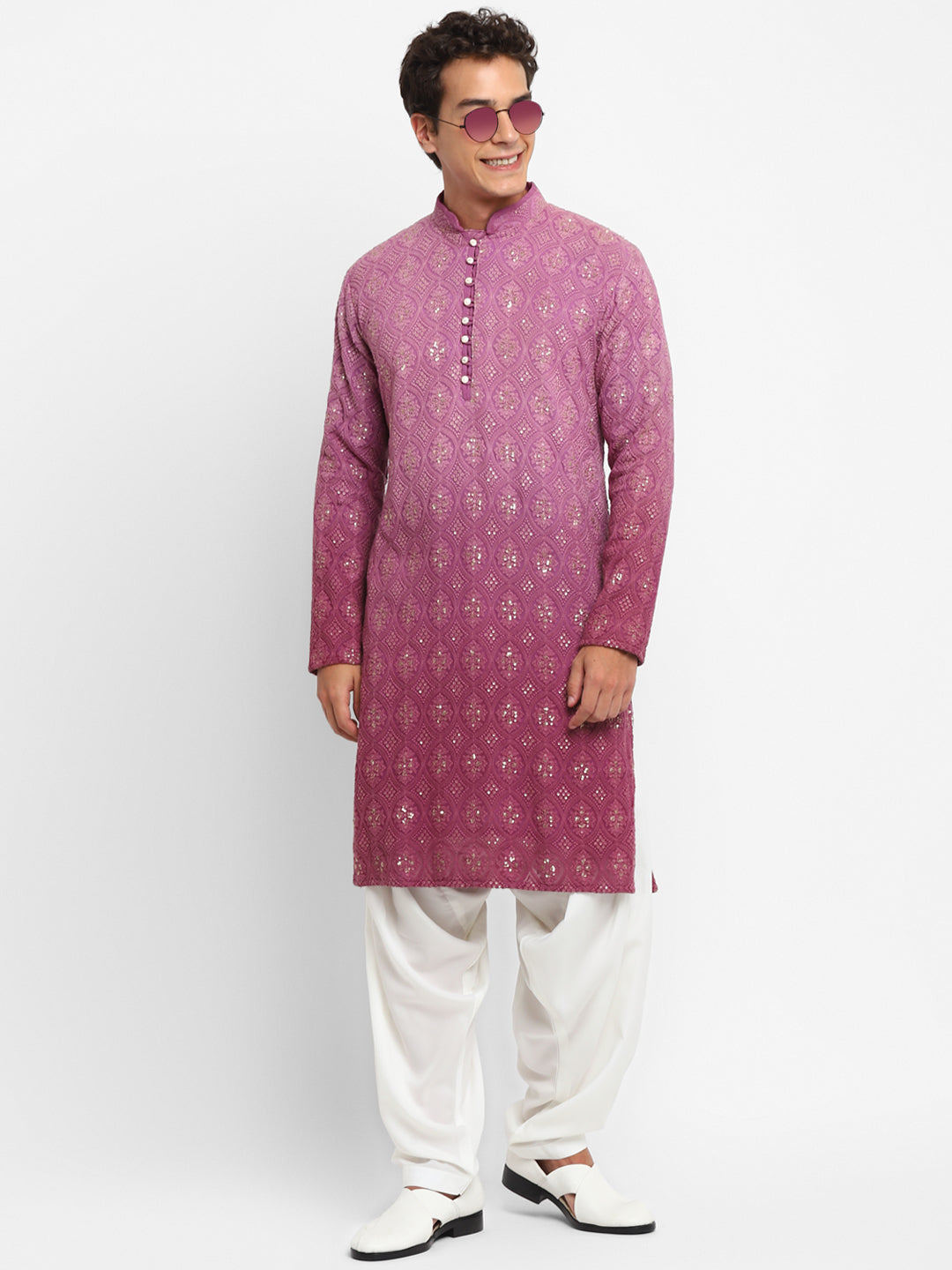 Ombre Dyed Chikankari Kurta Salwar Set