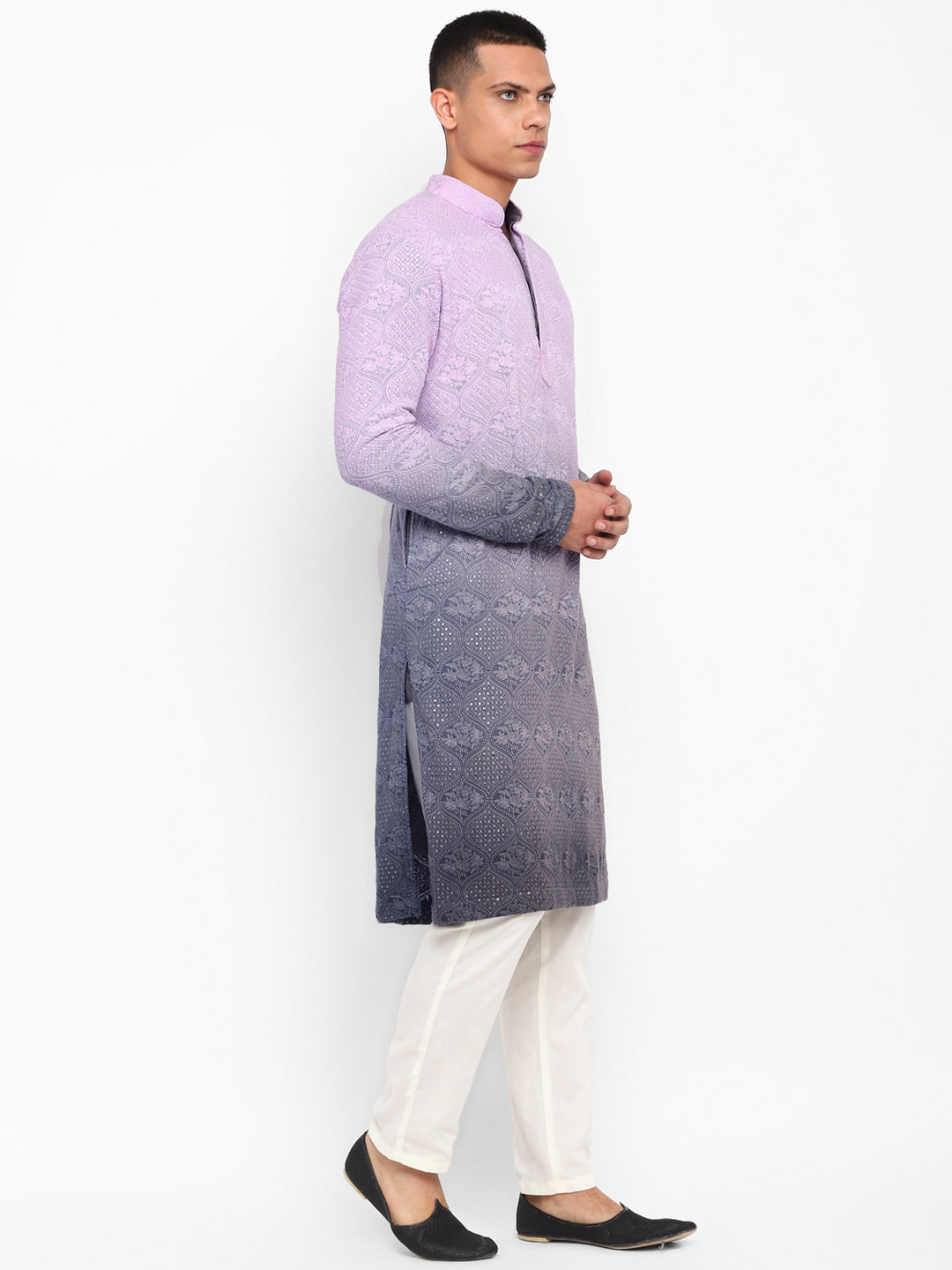 Ombre Dyed Chikankari Kurta Set