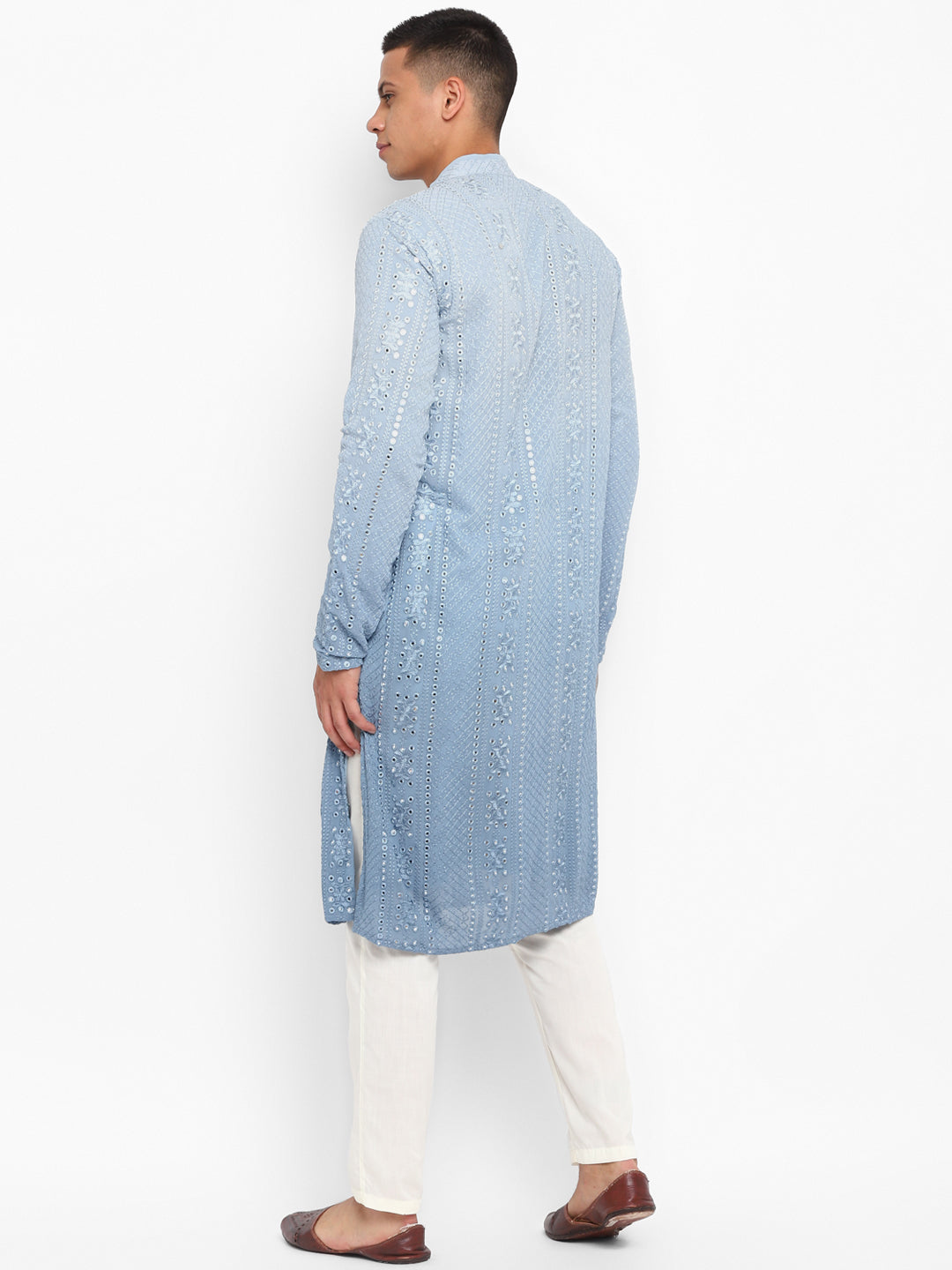 Ombre Dyed Mirrorwork Kurta Set