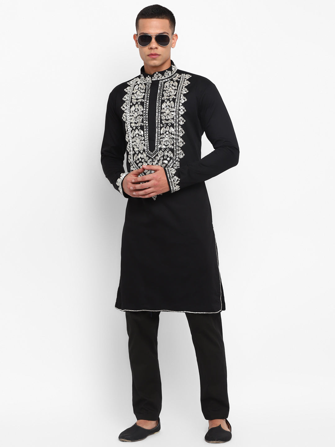 Handwork Placement Embroidery Kurta Set