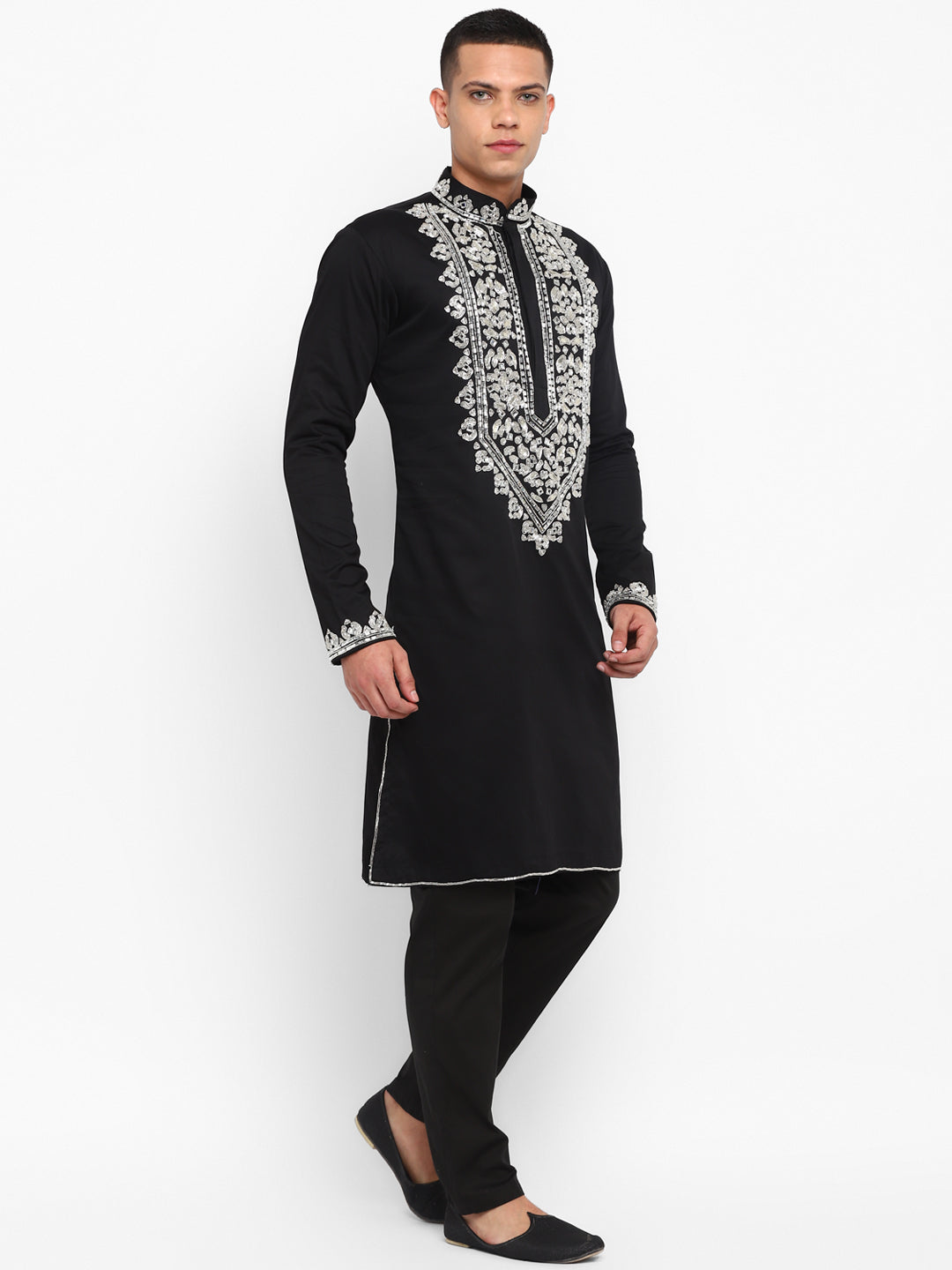 Handwork Placement Embroidery Kurta Set