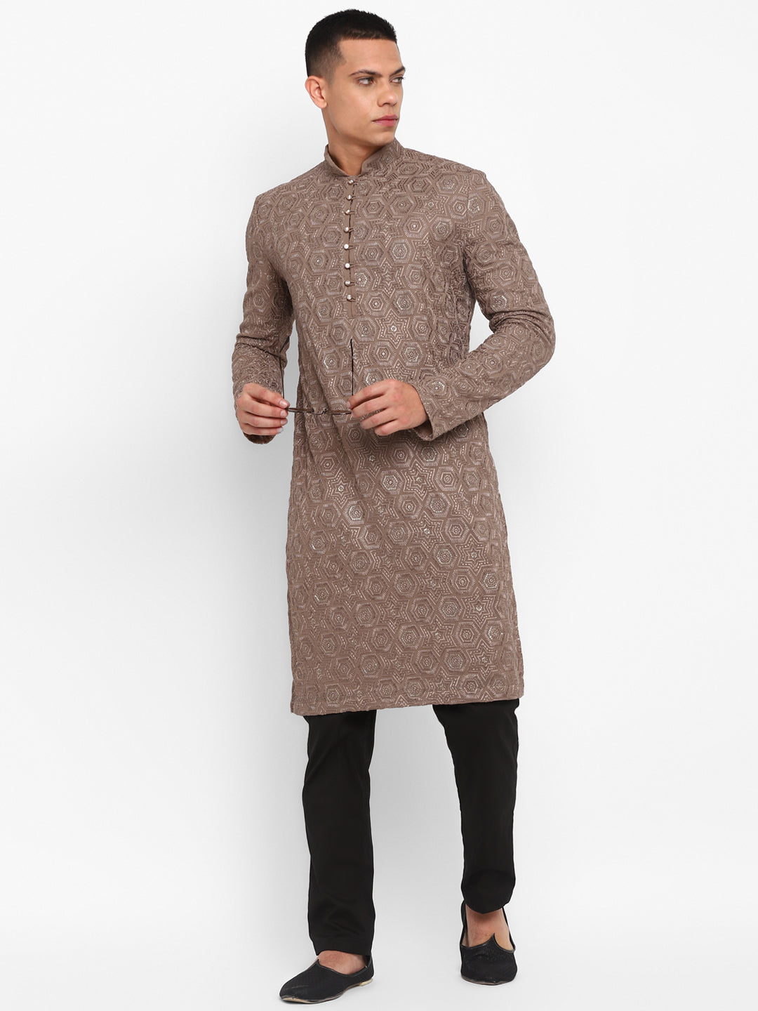 Chikankari Embroidery Sequins Kurta Set