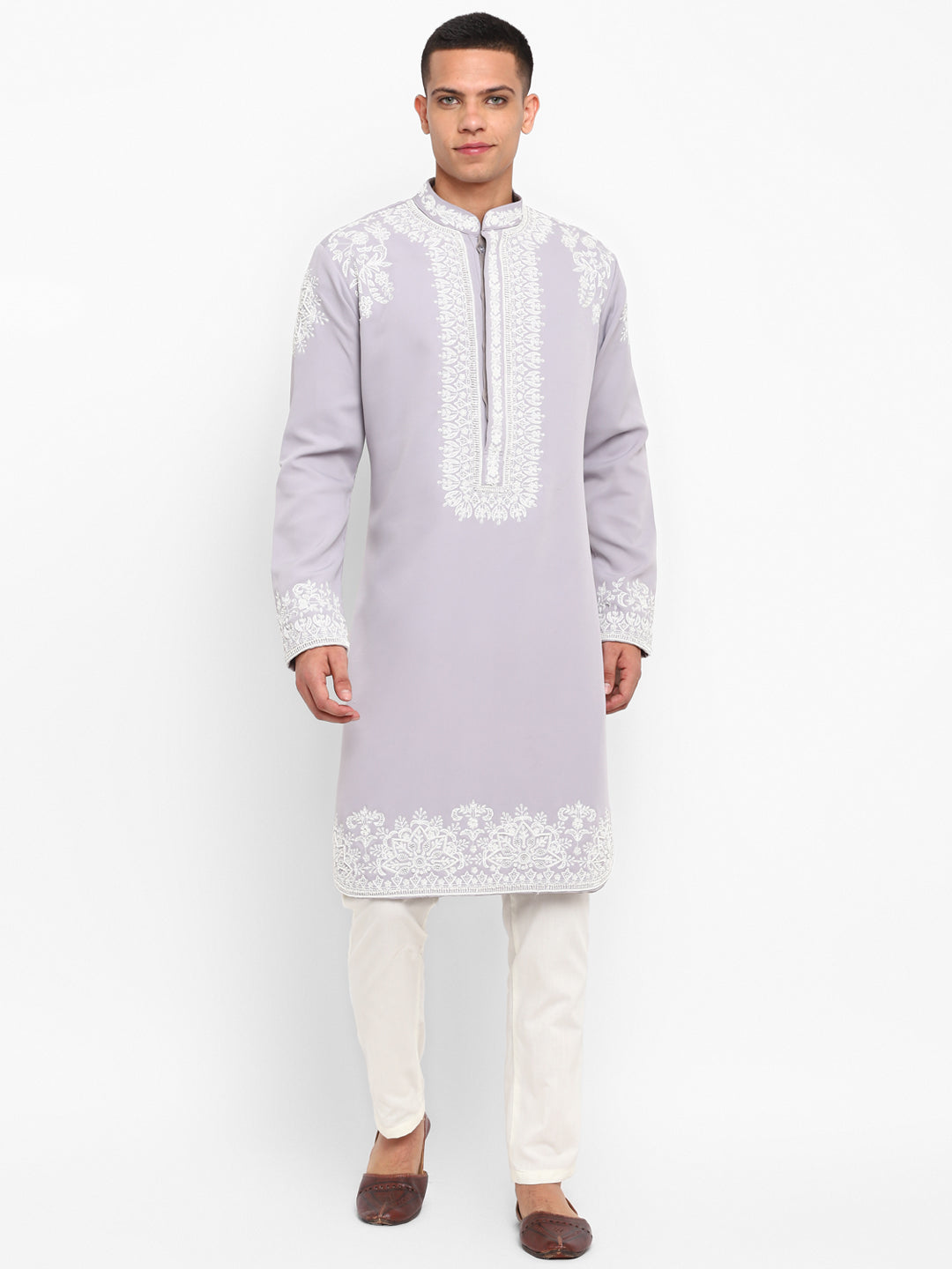 Hand Embroidered Pearlwork Kurta Set