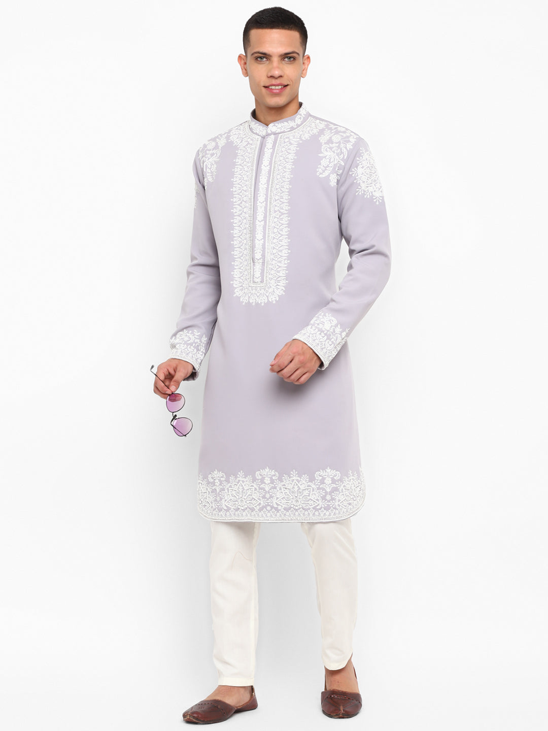 Hand Embroidered Pearlwork Kurta Set