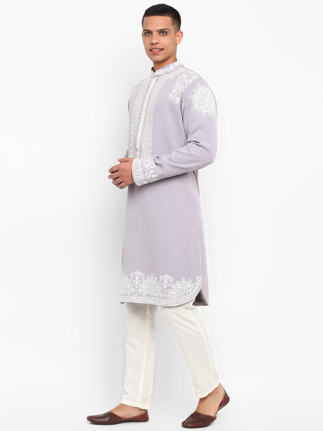 Hand Embroidered Pearlwork Kurta Set