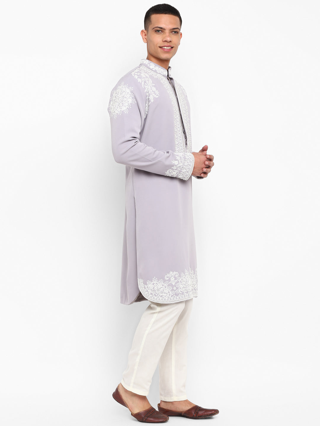 Hand Embroidered Pearlwork Kurta Set