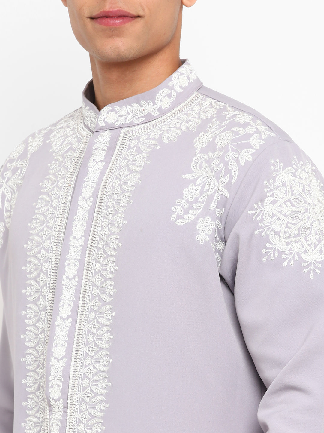 Hand Embroidered Pearlwork Kurta Set