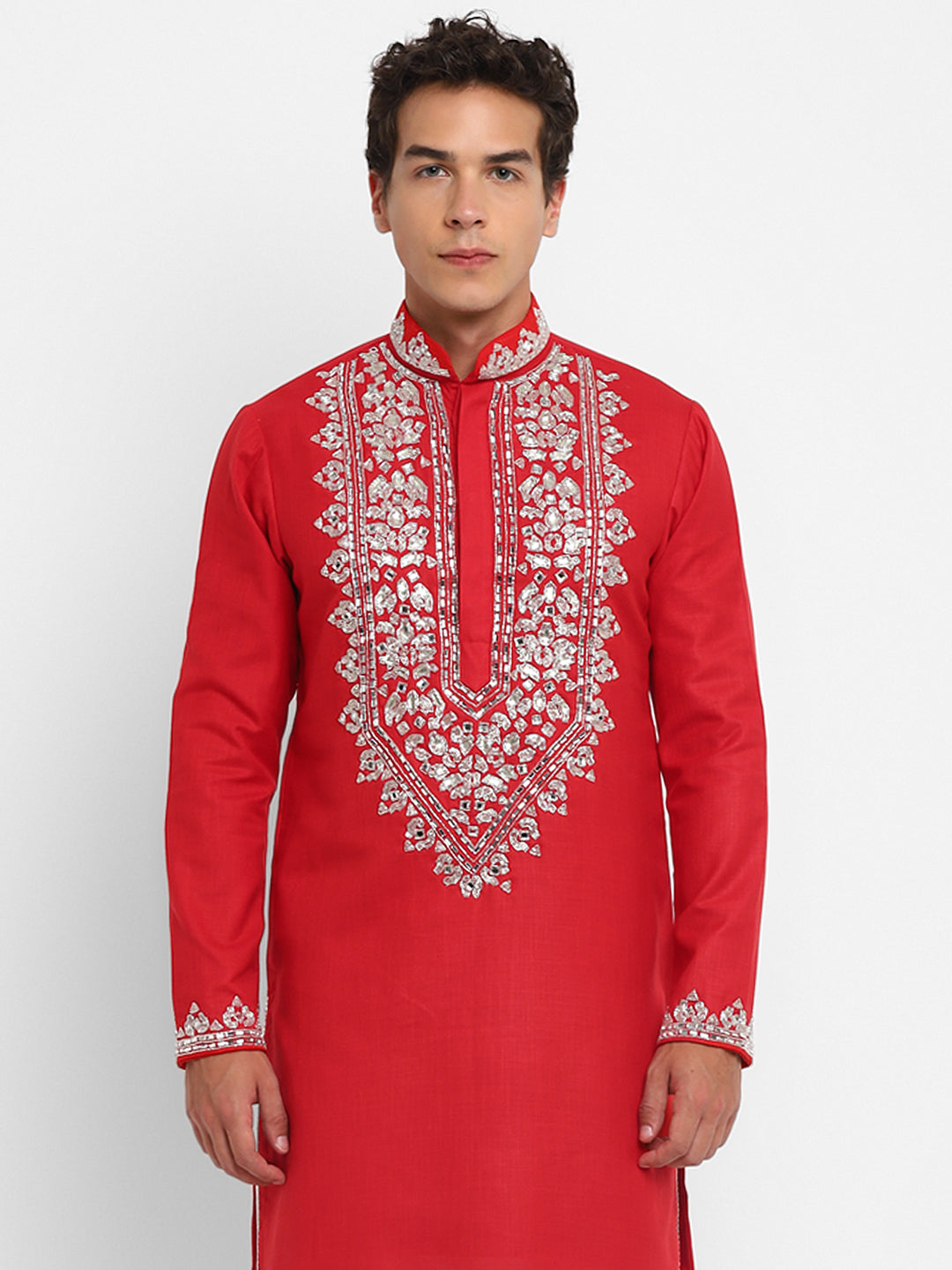 Handwork Placement Embroidery Kurta Set