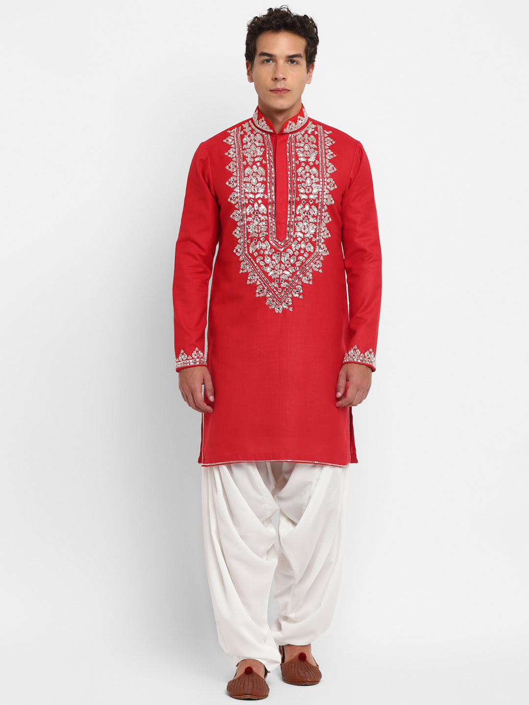 Handwork Placement Embroidery Kurta Set