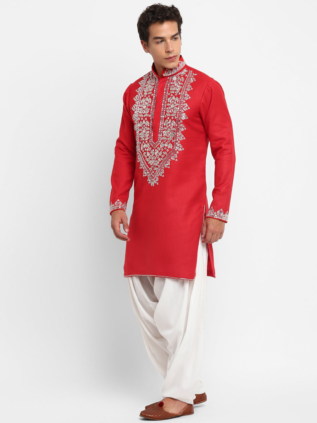 Handwork Placement Embroidery Kurta Set