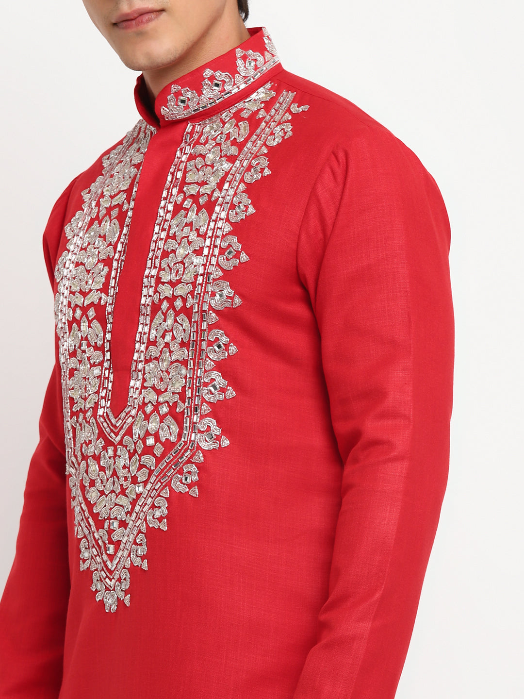 Handwork Placement Embroidery Kurta Set