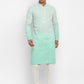 Ombre Dyed Chikankari Kurta Set With Sequins