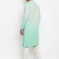 Ombre Dyed Chikankari Kurta Set With Sequins