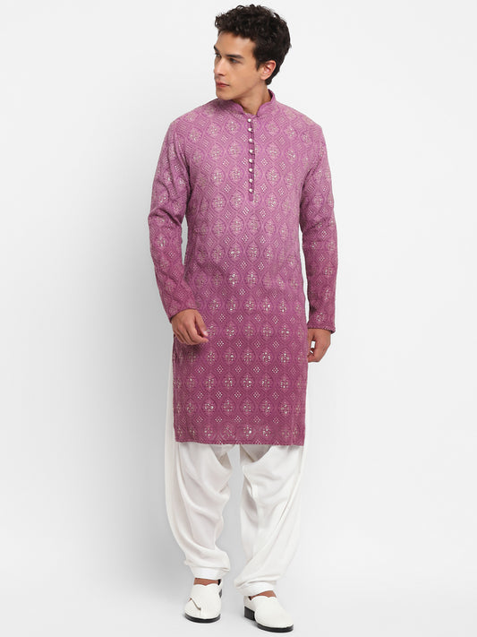 Ombre Dyed Chikankari Kurta Salwar Set