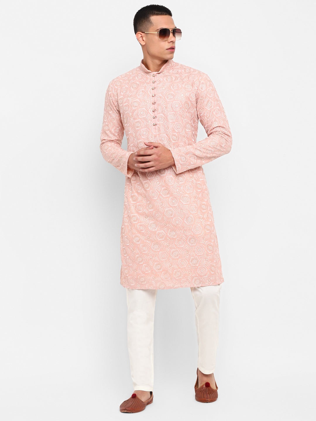 Chikankari Embroidery Sequins Kurta Set