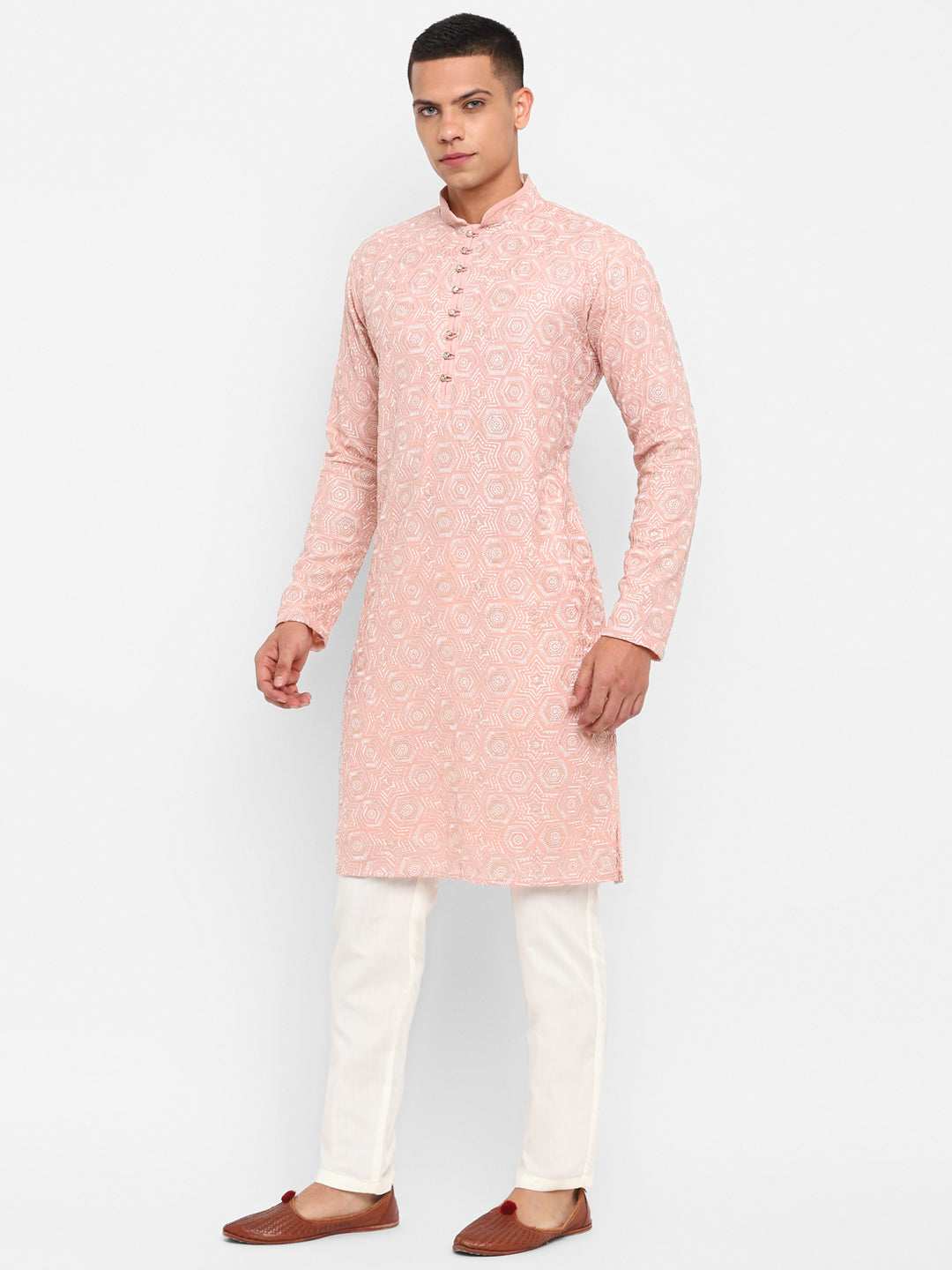 Chikankari Embroidery Sequins Kurta Set