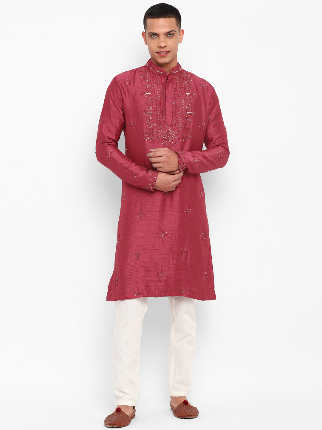 Handwork Placement Embroidery Kurta Set