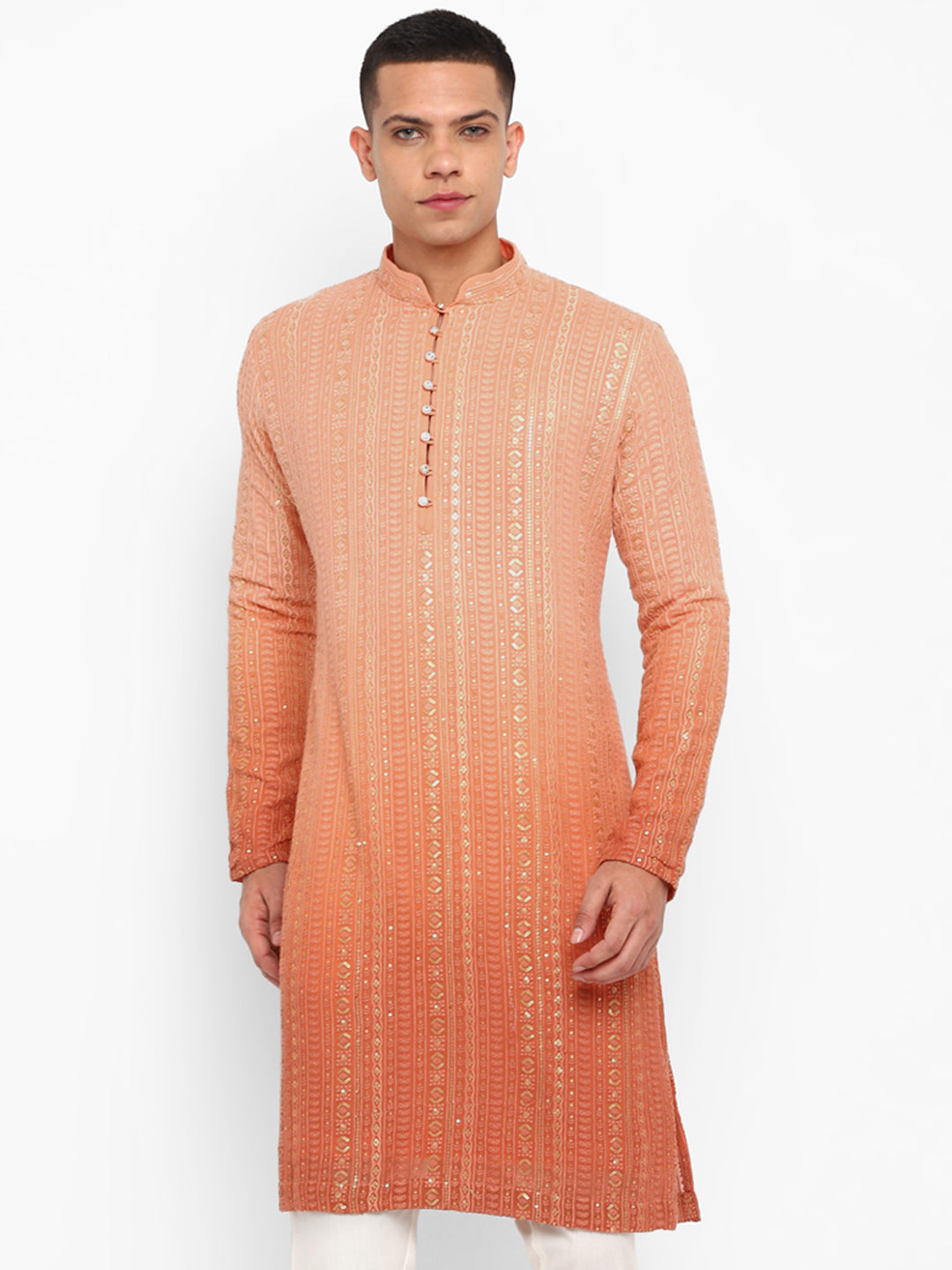 Ombre Dyed Chikankari Kurta Set