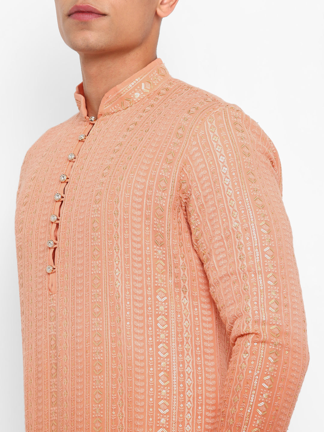 Ombre Dyed Chikankari Kurta Set