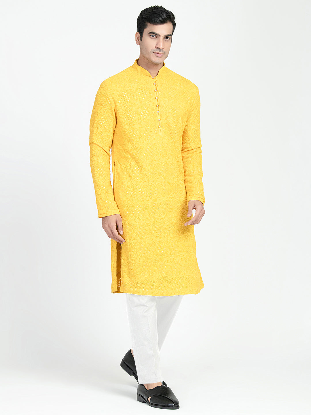 Lucknowi Sequins Worked Chikankari Kurta Set