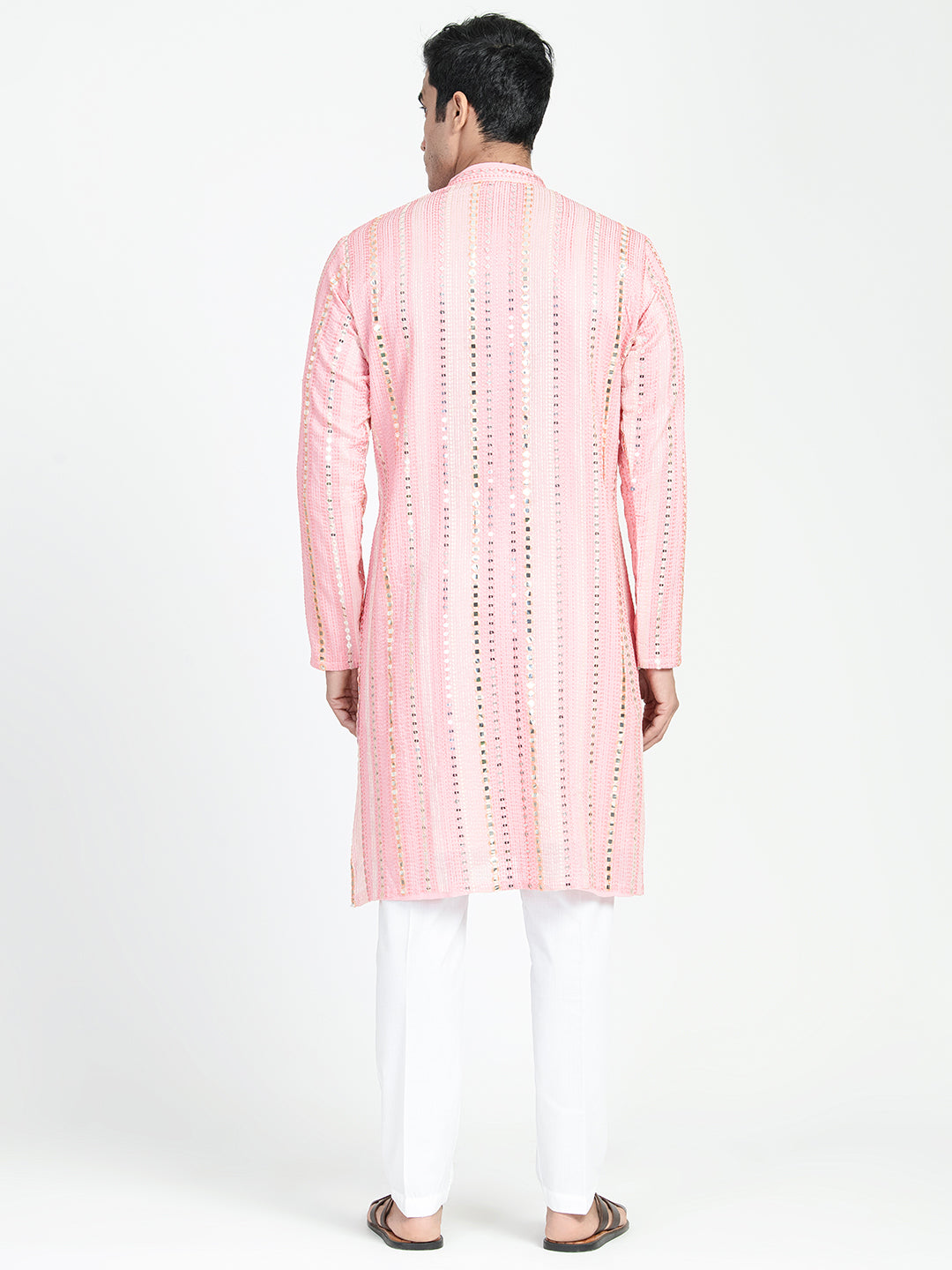 Panel Embroidery Multicolored Kurta Set