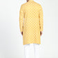 White And Yellow Threadwork Kurta Set