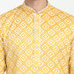 White And Yellow Threadwork Kurta Set