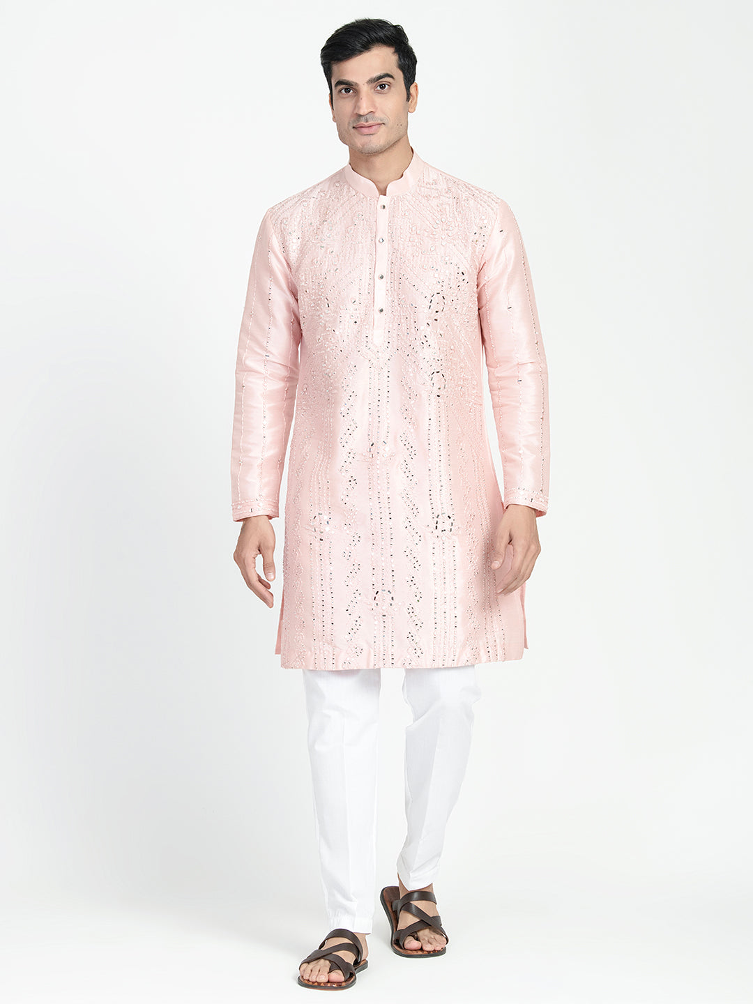 Real Glass Intricate Threadwork Kurta Set