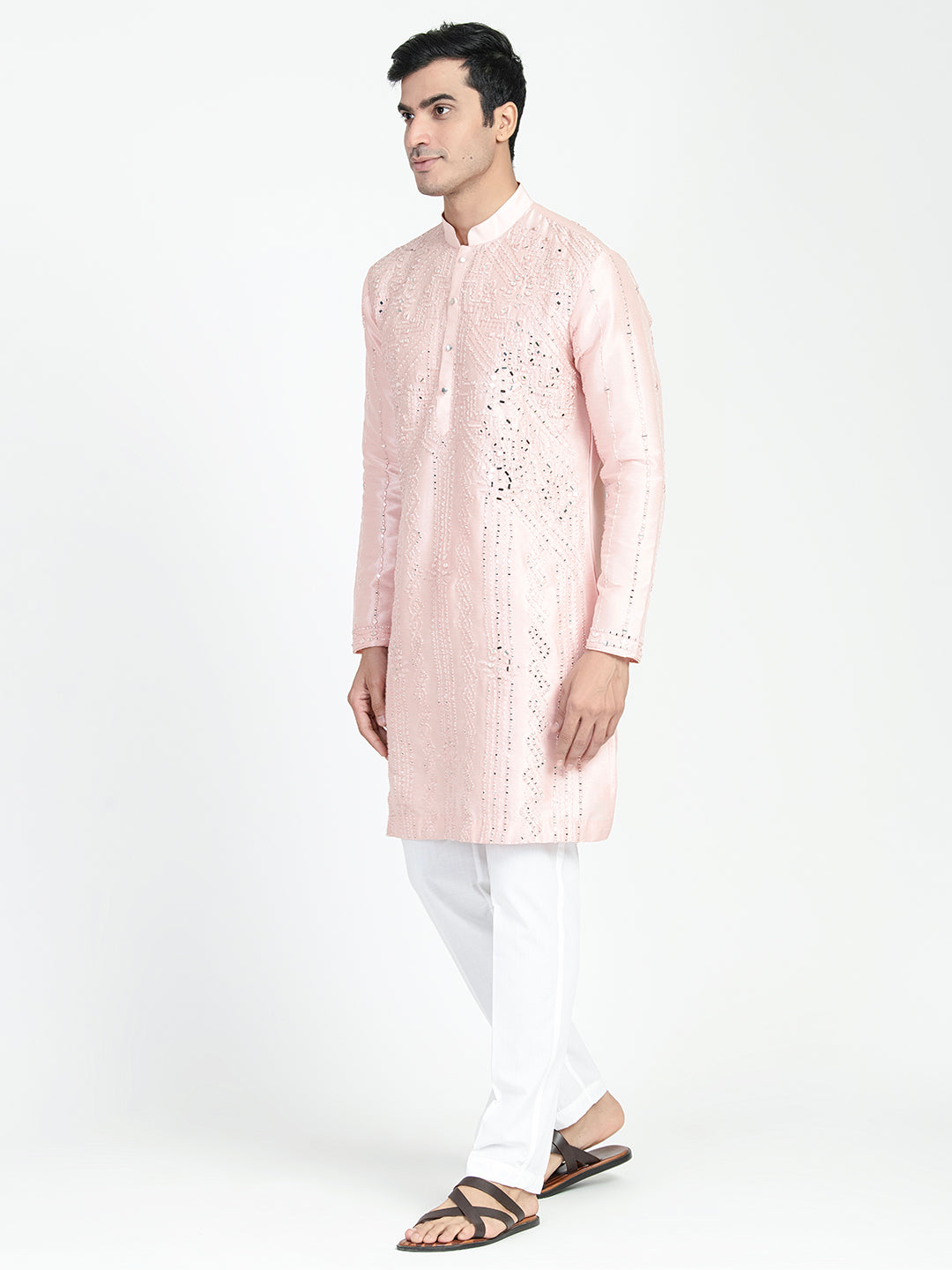 Real Glass Intricate Threadwork Kurta Set