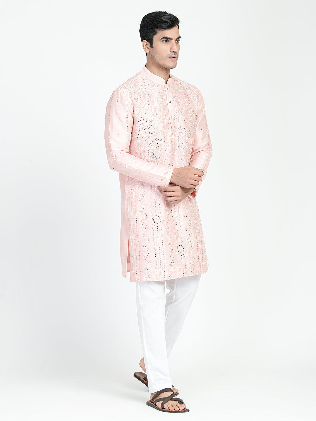 Real Glass Intricate Threadwork Kurta Set