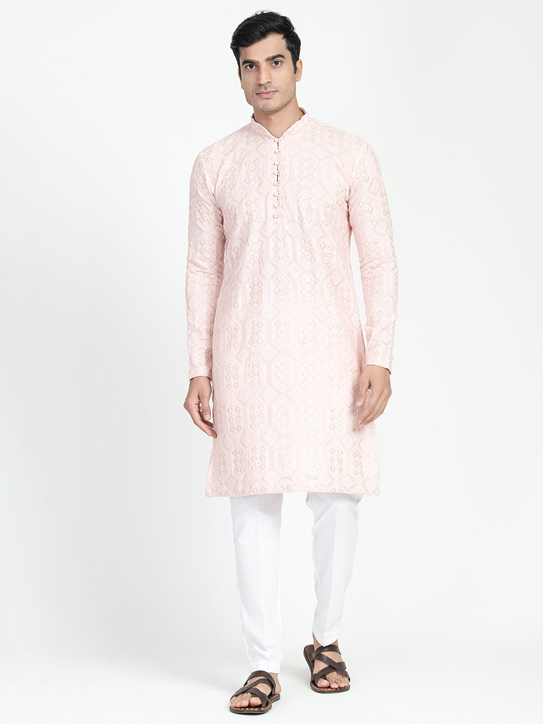 Lucknowi Sequins Worked Chikankari Kurta Set