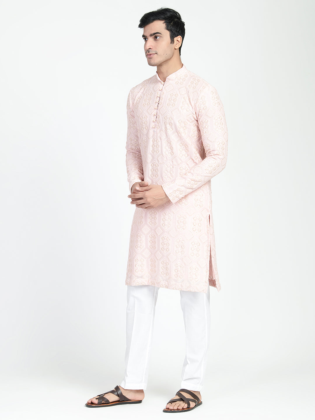 Lucknowi Sequins Worked Chikankari Kurta Set