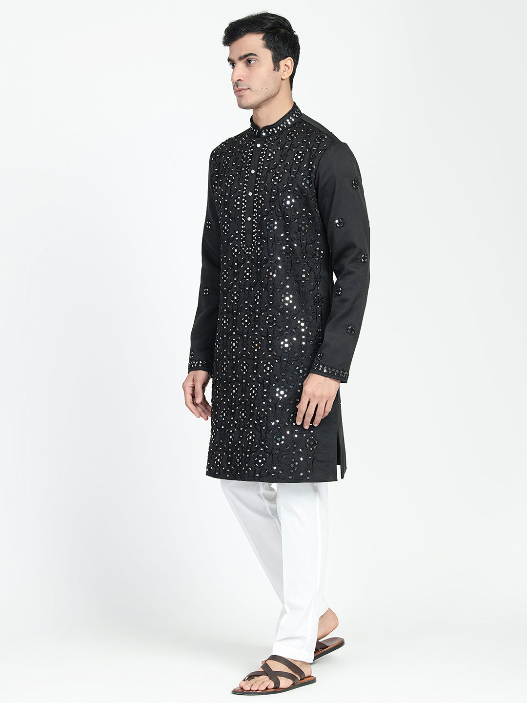 Real Glass Intricate Threadwork Kurta Set