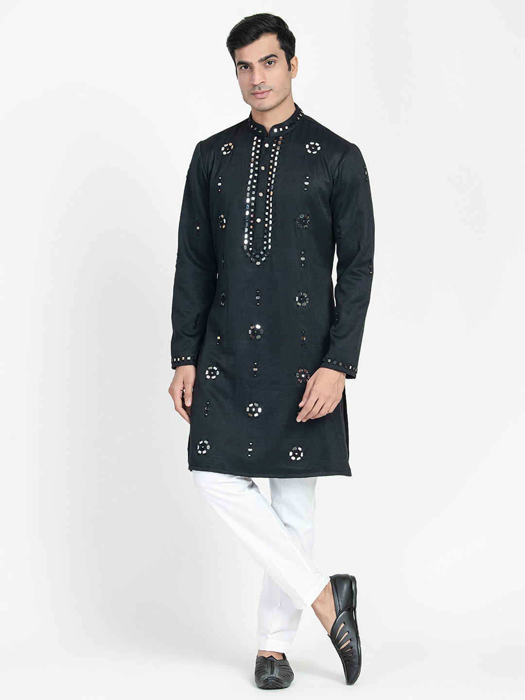 Hand Embroidered Glass Work Kurta Set