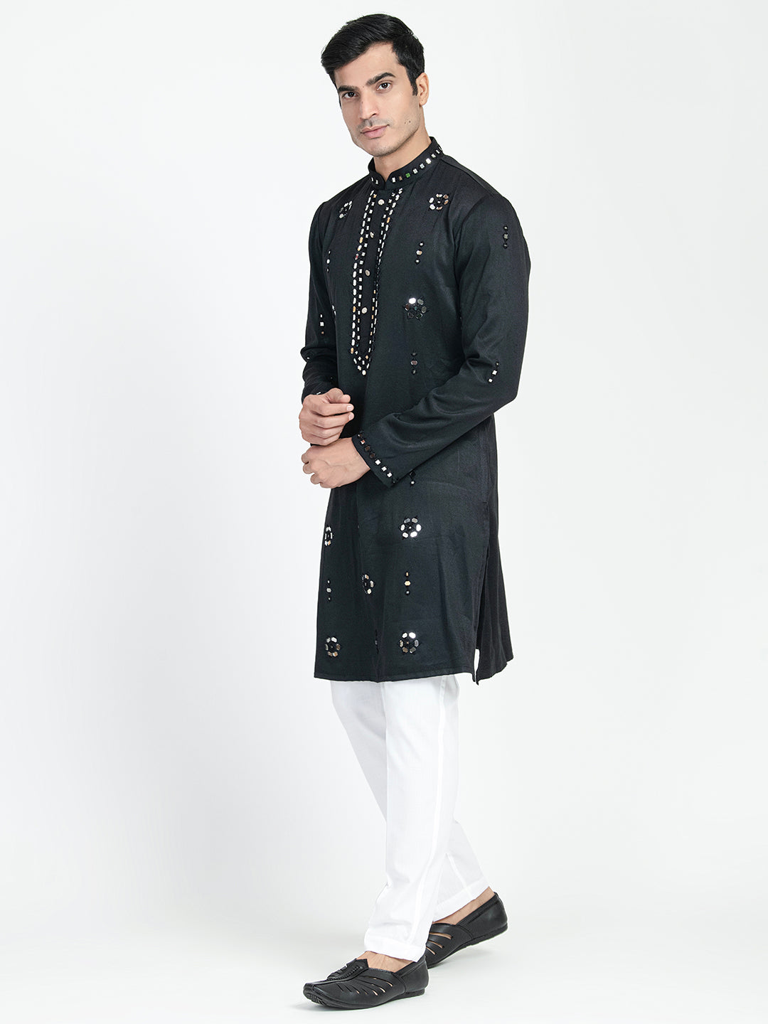 Hand Embroidered Glass Work Kurta Set