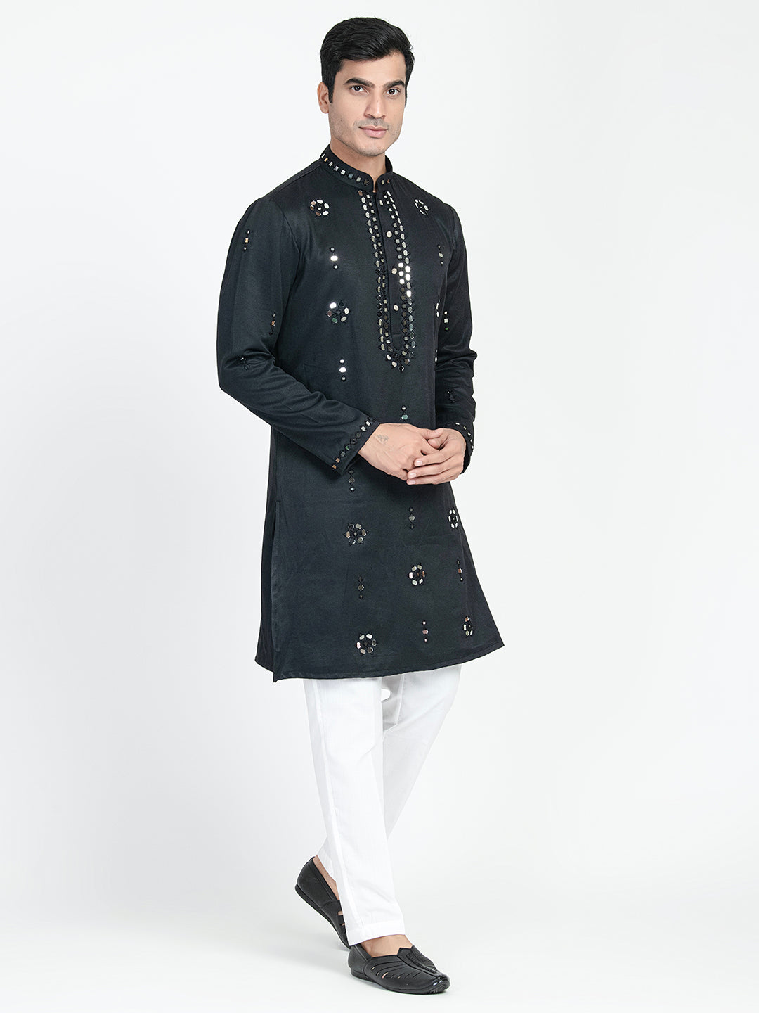 Hand Embroidered Glass Work Kurta Set