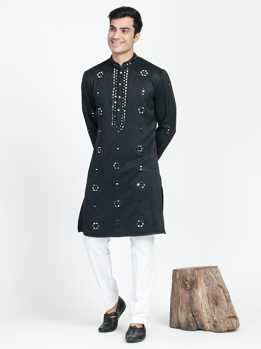 Hand Embroidered Glass Work Kurta Set