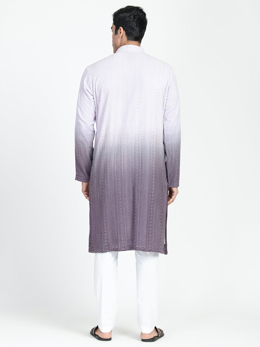 Ombre Effect Chikankari Embroidery Kurta Set