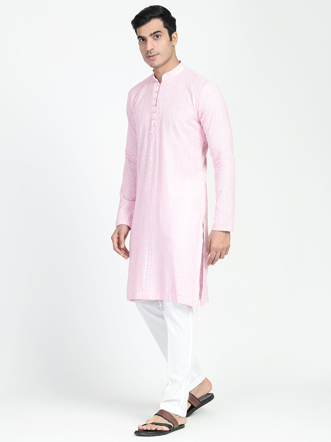 Lucknowi Sequins Worked Chikankari Kurta Set