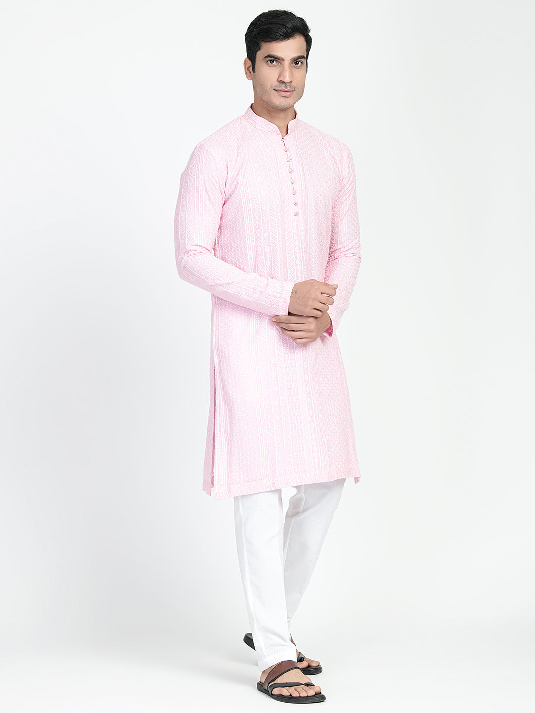 Lucknowi Sequins Worked Chikankari Kurta Set