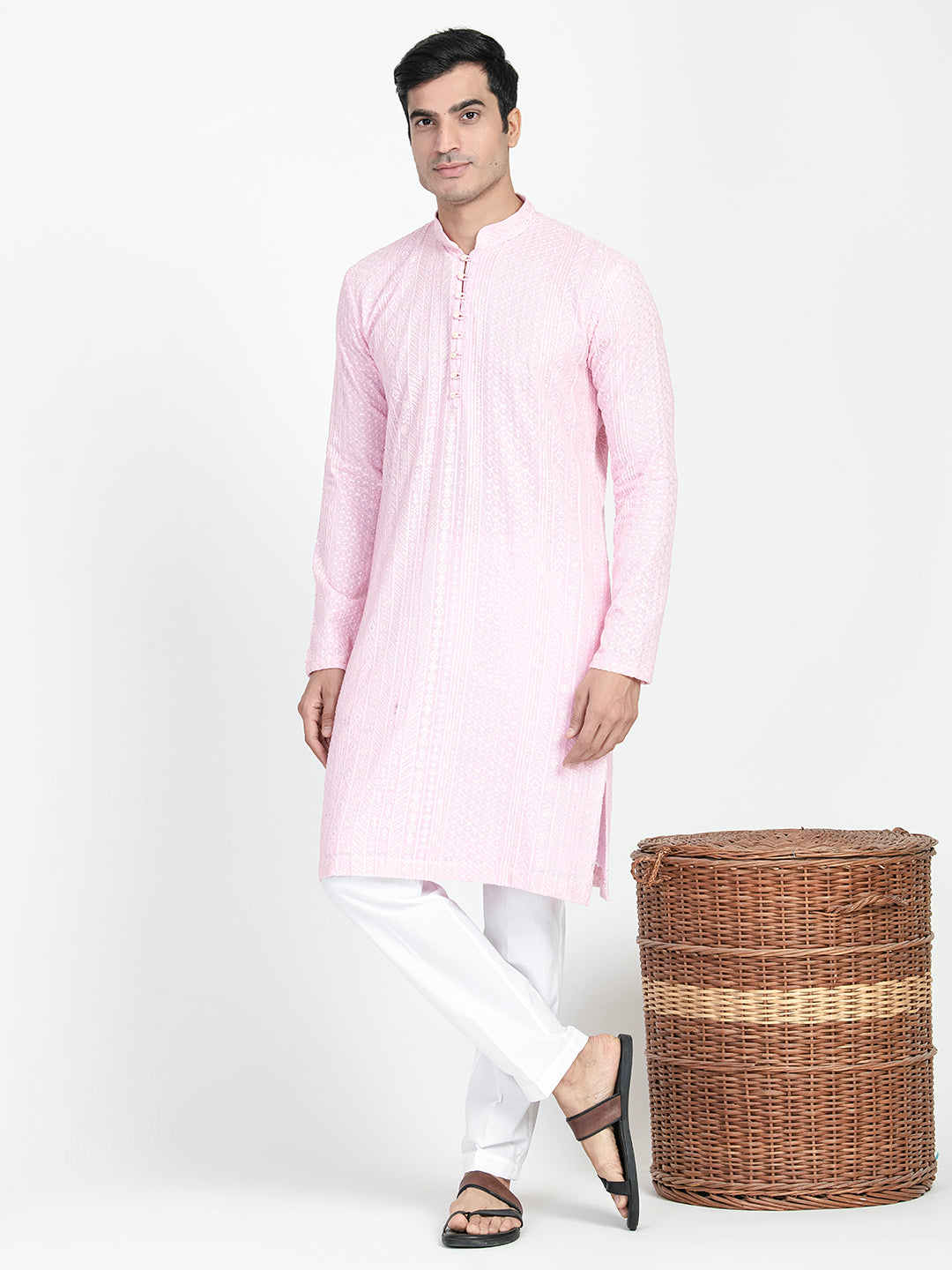 Lucknowi Sequins Worked Chikankari Kurta Set