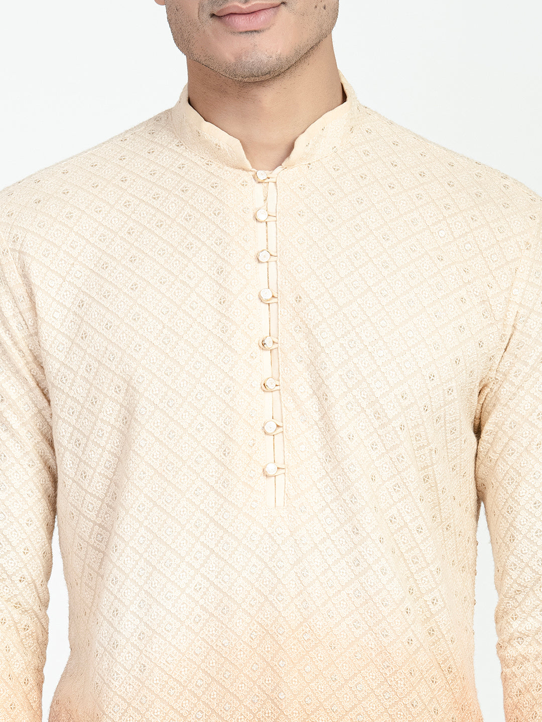 Ombre Effect Chikankari Embroidery Kurta Set