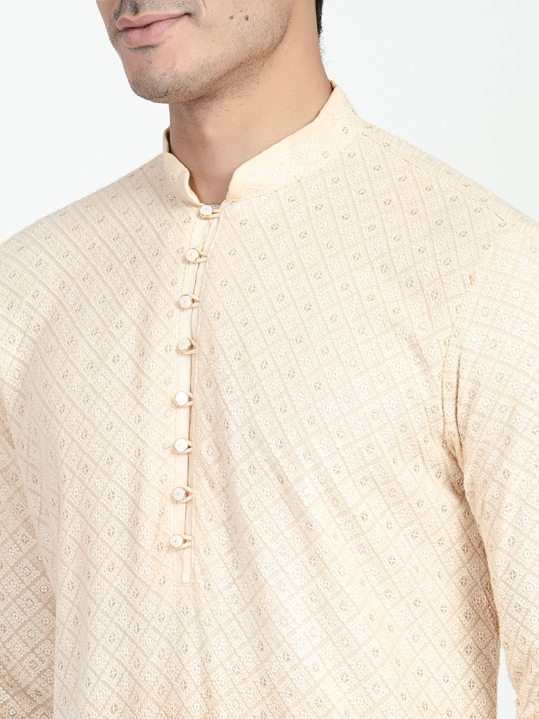 Ombre Effect Chikankari Embroidery Kurta Set