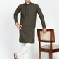 Olive Green Sequins Work Chikankari Kurta Set