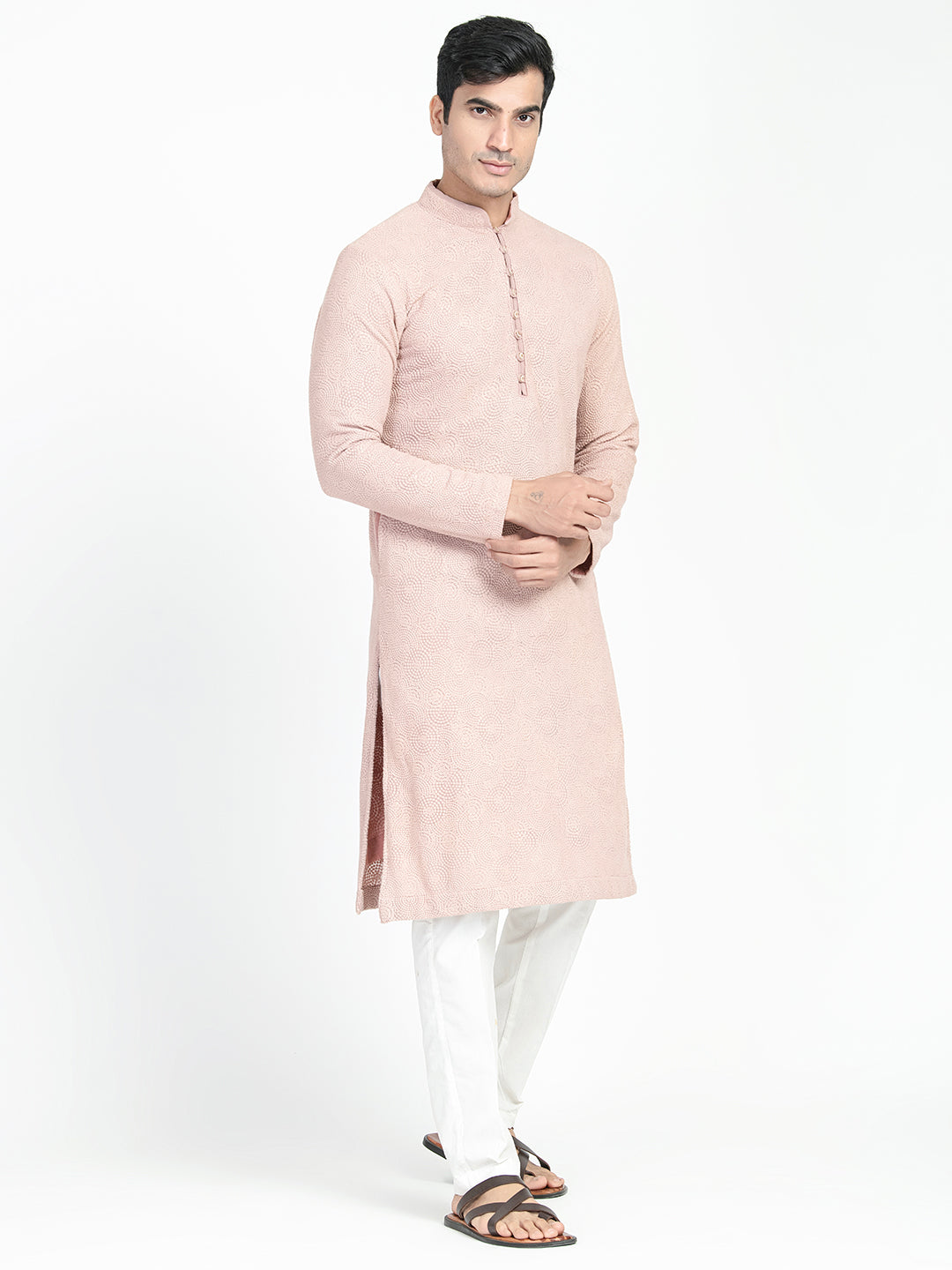 Lucknowi Sequins Worked Chikankari Kurta Set