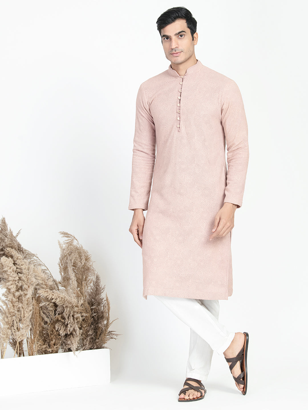 Lucknowi Sequins Worked Chikankari Kurta Set