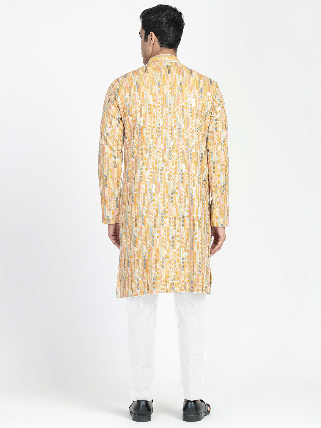 Full Buttoned Multicolored Kurta Set