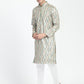 Formal Thread Embroidery Multicolored Kurta Set