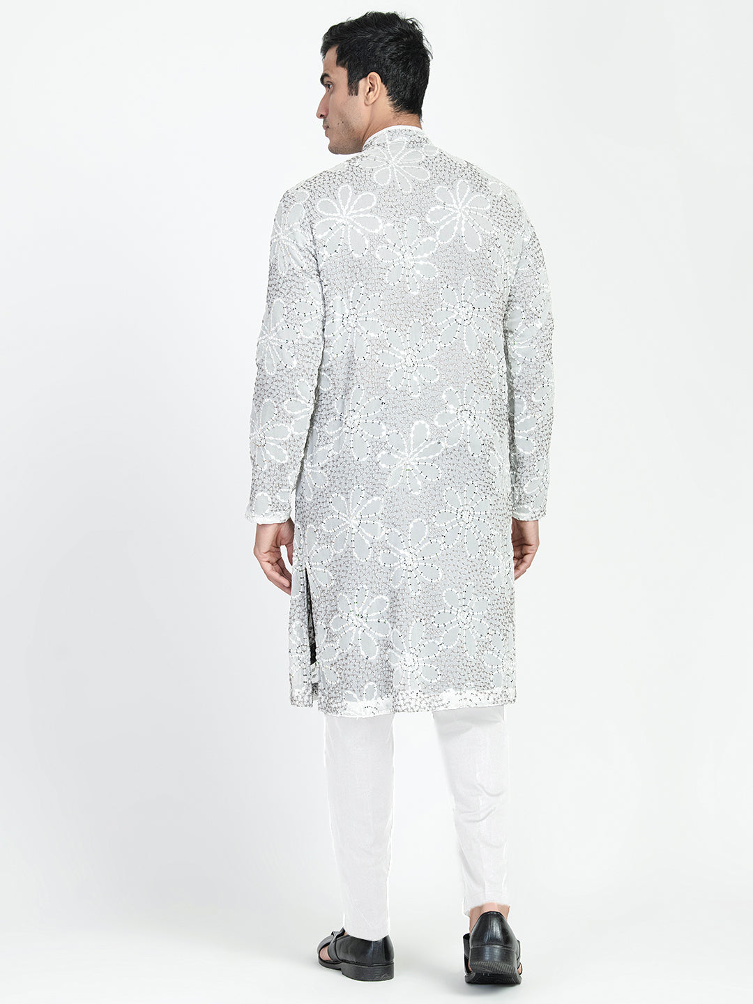 Lucknowi Sequins Worked Chikankari Kurta Set