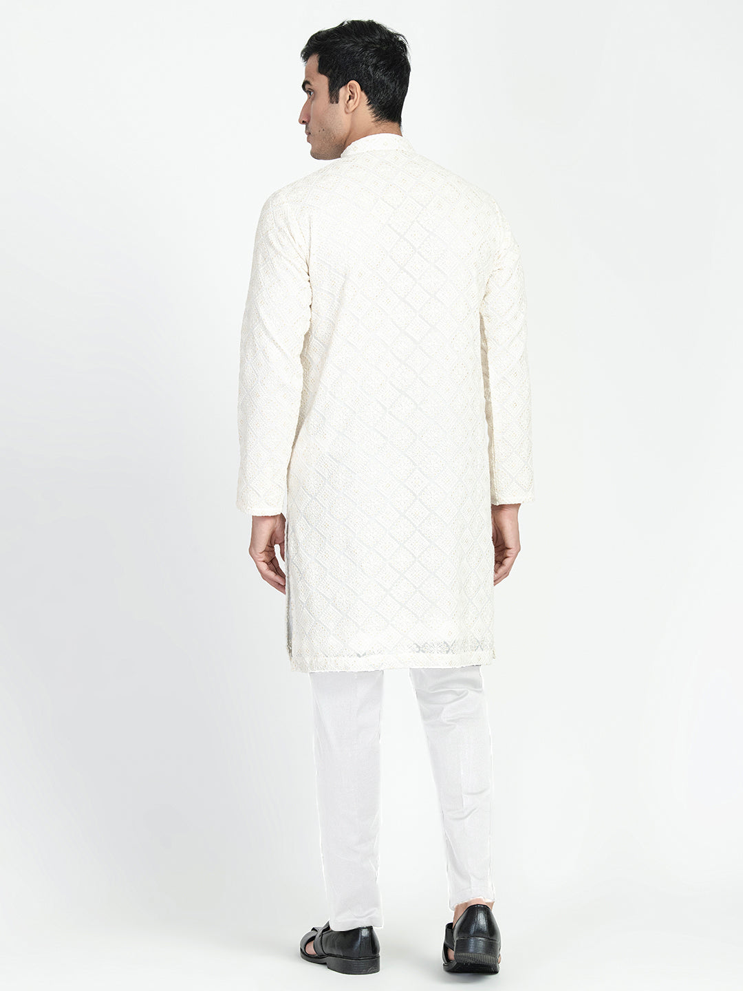 Lucknowi Sequins Worked Chikankari Kurta Set